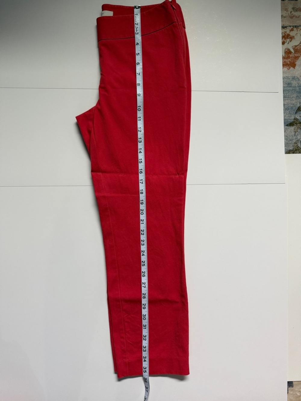 LOFT Red Capri Pants with Straight Leg